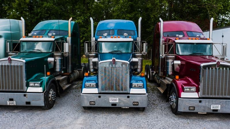 Commercial trucks representing an operator's licensed fleet